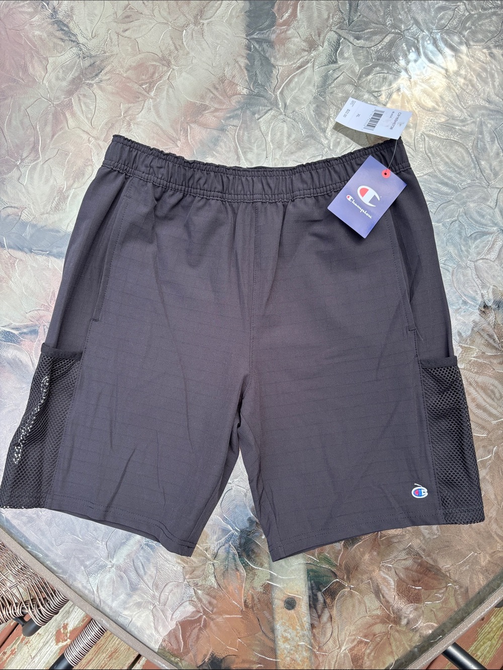 Champion Black Athletic Mesh Pocket Shorts